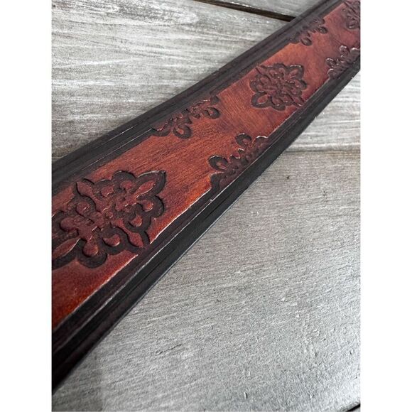 Cicada‎ Engraved Genuine Steerhide Tooled Leather Brown Belt. Made in USA… - Picture 4 of 12